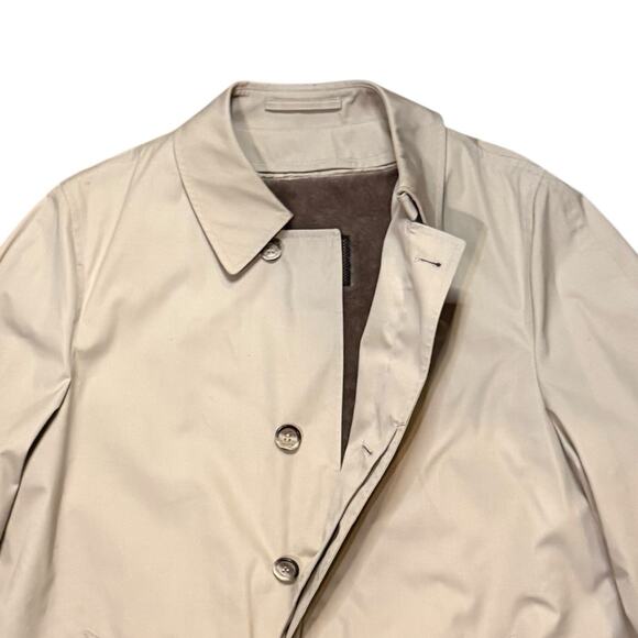 VTG Botany 500 Trench Rain Coat Mens Beige Zip Out Borg Lining Jacket USA 42R - Picture 3 of 11